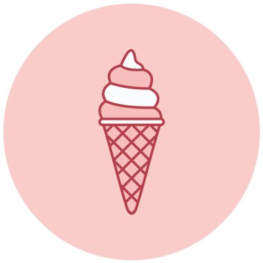 dondurma konisi simgesi, vektör illüstrasyonu