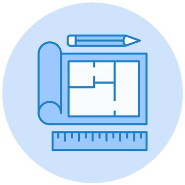 İnşaat planı. Web simgesi basit illüstrasyon