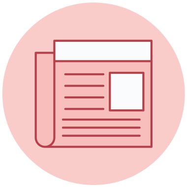 Gazete. Web simgesi basit illüstrasyon