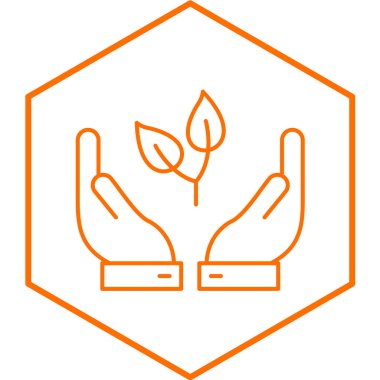 Bitkileri basit simge, vektör illüstrasyonunu koru