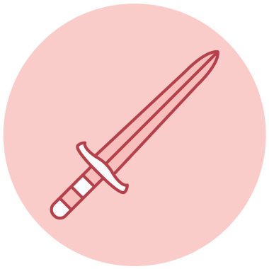 Kılıç simgesi. Web tasarımı için ortaçağ bıçak vektör simgelerinin basit çizimi