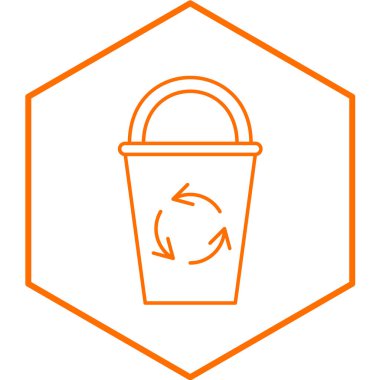 Çöp kutusu basit simgesi, vektör illüstrasyonu