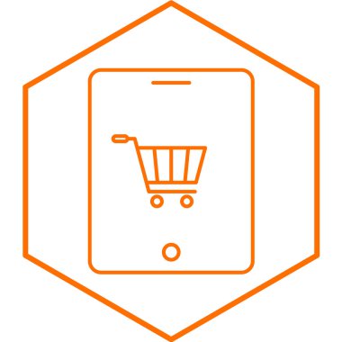 Mobil Alışveriş simgesi, vektör illüstrasyonu