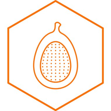 Web, mobil ve bilgi grafikleri için incir simgesi. Mavi arkaplanda beyaz vektör sembolü izole edildi