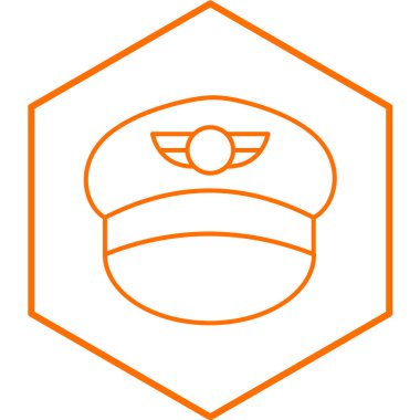 Pilot şapkası simgesi düz stil. vektör illüstrasyonu.