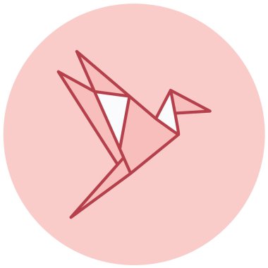 kağıt origami kuşu, uçan, vektör illüstrasyonu