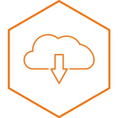 bulut indirme simgesi, vektör illüstrasyonu