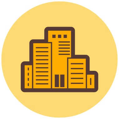 Bina. Web simgesi basit illüstrasyon