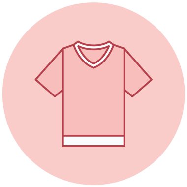 T-shirt simgesi, vektör çizim. Düz tasarım stili