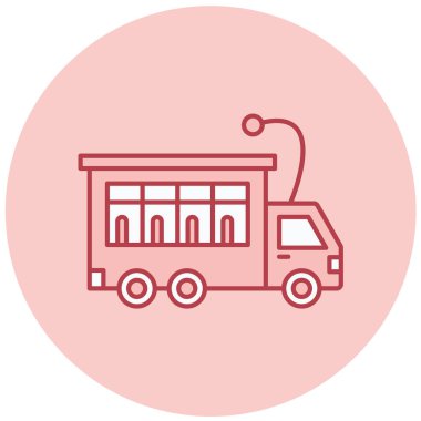 Otobüs. Web simgesi basit tasarım