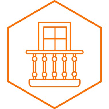 Balkon simgesi vektör illüstrasyonu