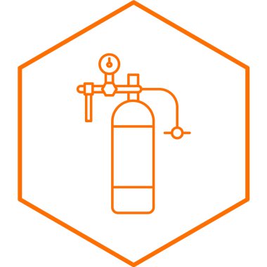 Oksijen Tankı simgesi. Web için gaz hidrantı vektör simgelerinin özet çizimi