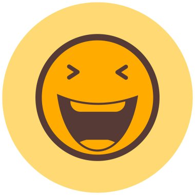 Gülen surat, ifade, gülümseme, ifade, vektör illüstrasyonu