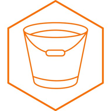 Su kovası ikonu. Web için temizlik ekipmanı vektör simgelerinin basit çizimi