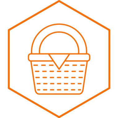 Piknik sepeti simgesi. Web için süpermarket mağaza vektör simgelerinin basit illüstrasyonu