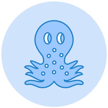 Ahtapot. Web simgesi basit illüstrasyon