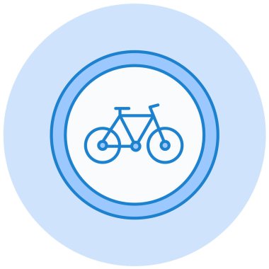 Mavi bisiklet simgesinin vektör illüstrasyonu