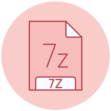 7z dosya biçimi simgesi, vektör illüstrasyonu