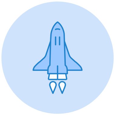 Roket. Web simgesi basit illüstrasyon