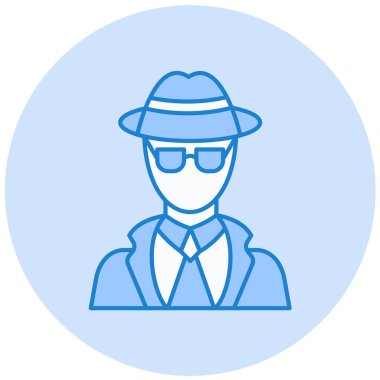 Şapka ikonlu adam. vektör illüstrasyonu