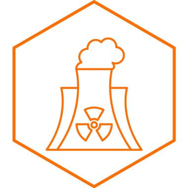 Nükleer ikon düz stil. vektör illüstrasyonu.