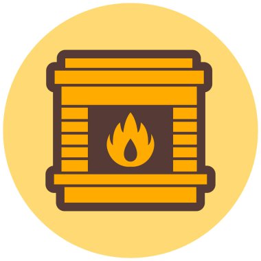 Şömine. Web simgesi basit illüstrasyon