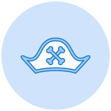 Korsan şapkası. Web simgesi basit illüstrasyon