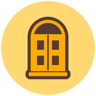 Kapı. Web simgesi basit illüstrasyon