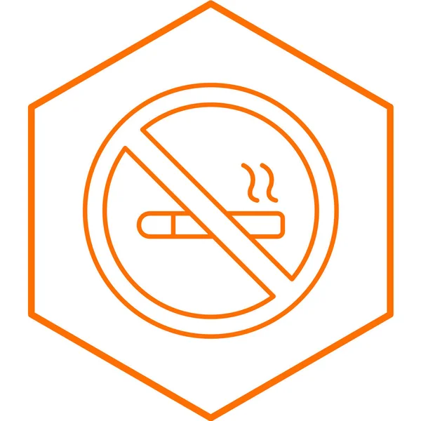 タバコのアイコンはない ウェブのための火のベクトルのアイコンの概要図 — ストックベクタ