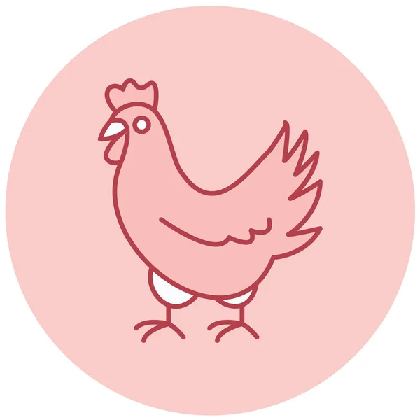Pollo Icono Web Ilustración Simple — Vector de stock