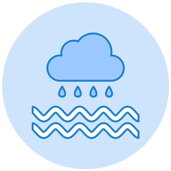 Lluvia Icono Web Diseño Simple — Vector de stock