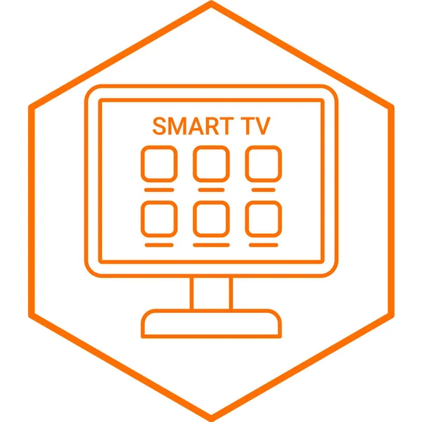 スマートテレビの現代アイコンのベクトル図 — ストックベクタ