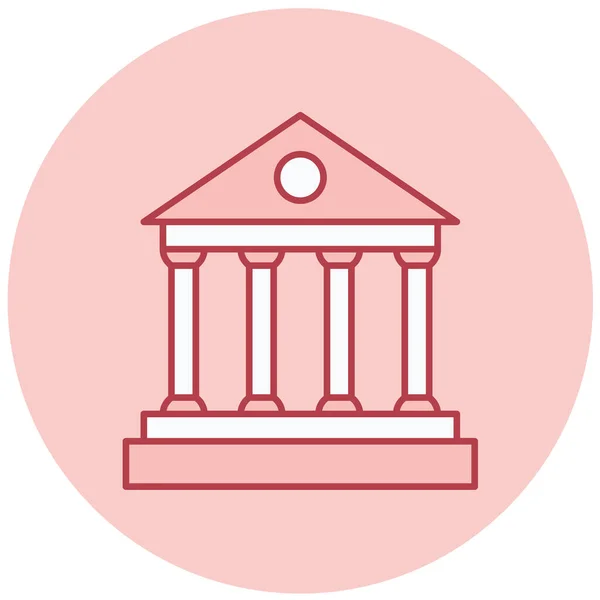 Icône Bâtiment Bancaire Illustration Vectorielle — Image vectorielle