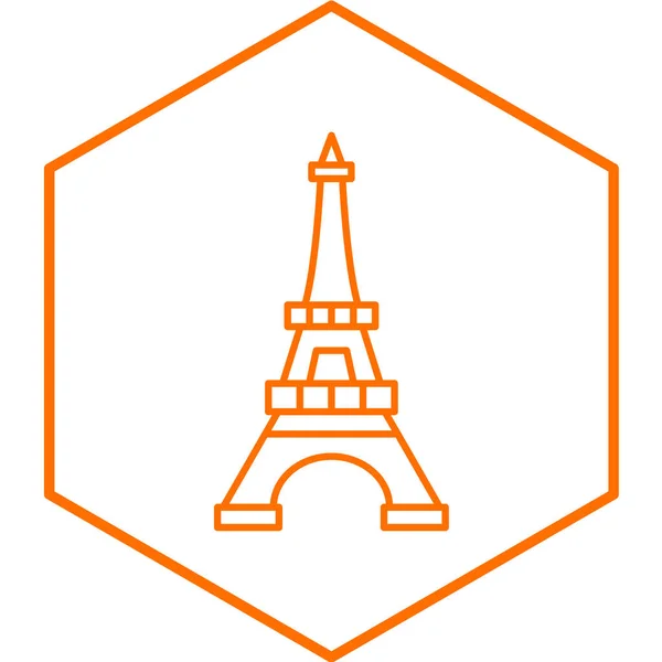 Ícone Torre Eiffel Estilo Moderno Plano Isolado Fundo Branco Ilustração —  Vetores de Stock