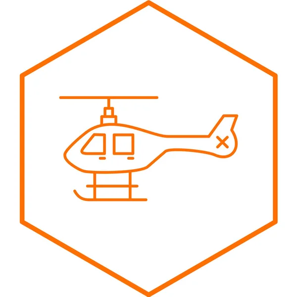 Значок Вертольота Контурному Стилі Ізольовано Білому Тлі Символ Літака Векторна — стоковий вектор