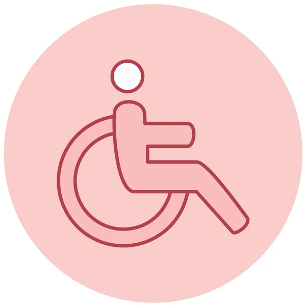 Handicapés Icône Web Illustration Simple — Image vectorielle