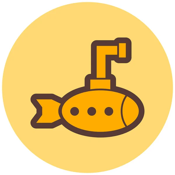 Submarino Icono Web Ilustración Simple — Archivo Imágenes Vectoriales