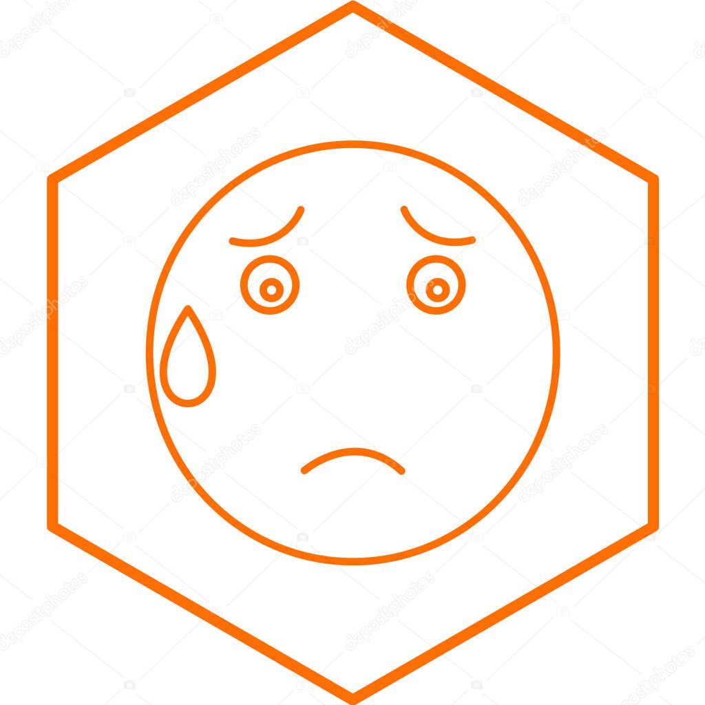 face emoticon icon. orange illustration of happy emoji vector icons for web