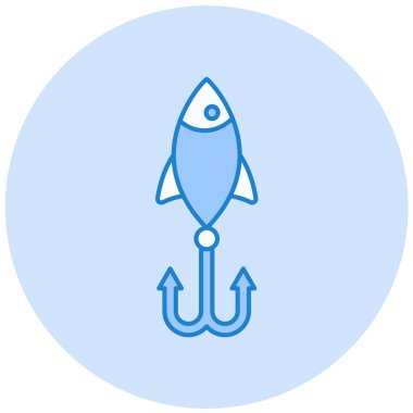 Balık tutmak. Web simgesi basit illüstrasyon