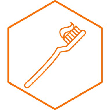 Beyaz arkaplanda izole edilmiş basit bir diş fırçası simgesi. Hijyen sembolü. vektör illüstrasyonu