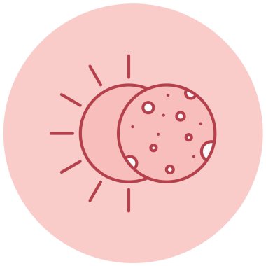 Ay ve güneş. Web simgesi basit tasarım