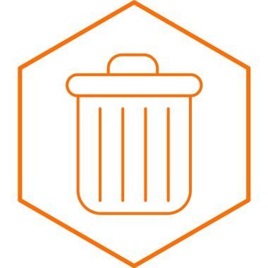 Moda biçimi izole edilmiş arkaplanda çöp kutusu simgesi