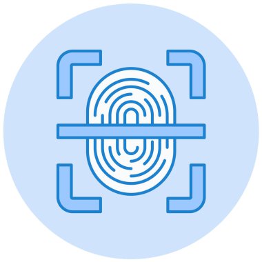 parmak izi simgesi, vektör çizimi