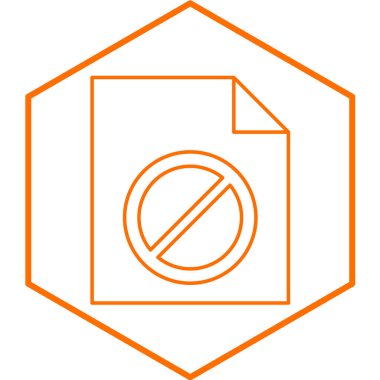 Yetkisiz Belge simgesi, vektör illüstrasyonu