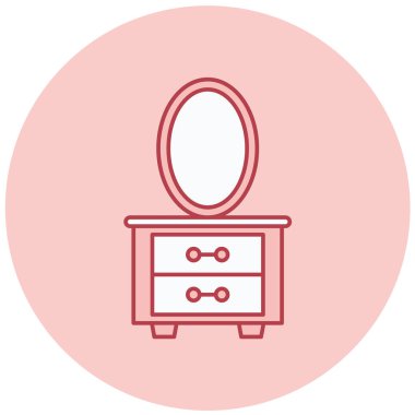 Tuvalet masası Web simgesi basit illüstrasyon