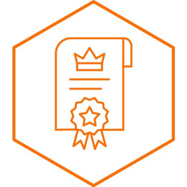 Sertifika simgesi, özet vektör çizimi