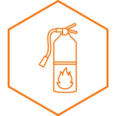 Yangın söndürme ikonu. Web için gaz alev vektör simgelerinin özet çizimi