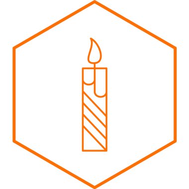 Mum simgesi. Web için mum yakma vektör simgelerinin basit çizimi