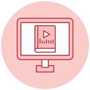 Web, vektör illüstrasyonu için video oynatıcı simgesi