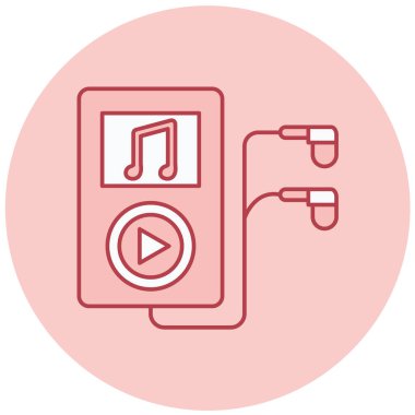 müzik çalar ikon vektör illüstrasyonu